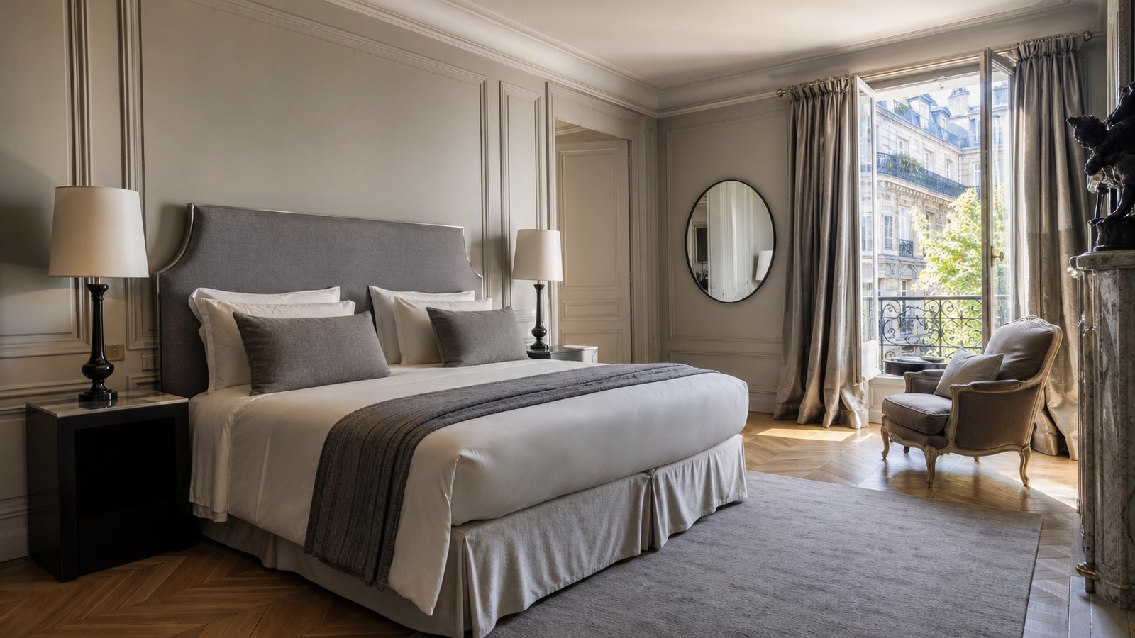 Chambre haut de gamme habillée d'une literie sur mesure